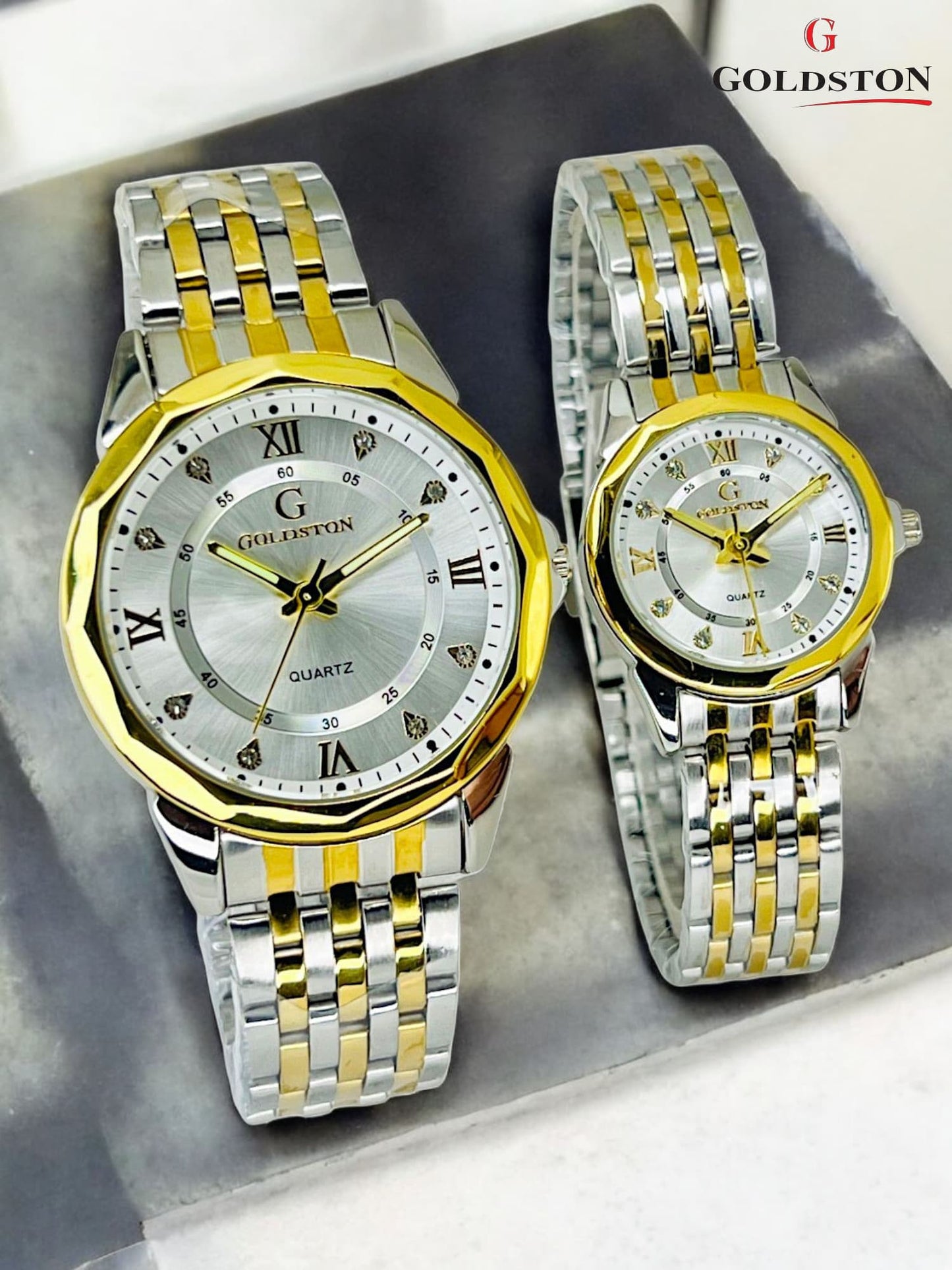 GOLD STONE COUPLE WATCHES