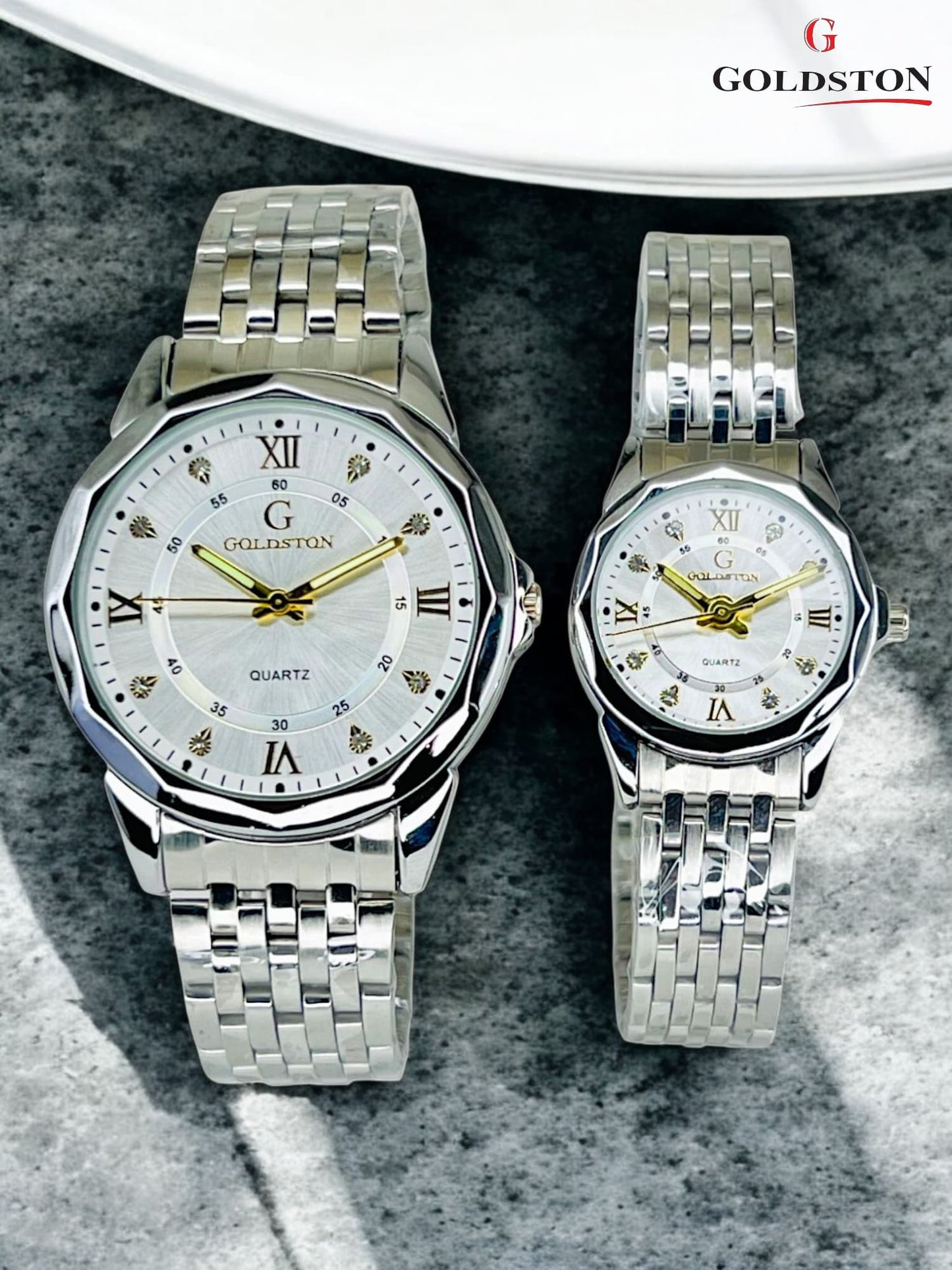 GOLD STONE COUPLE WATCHES