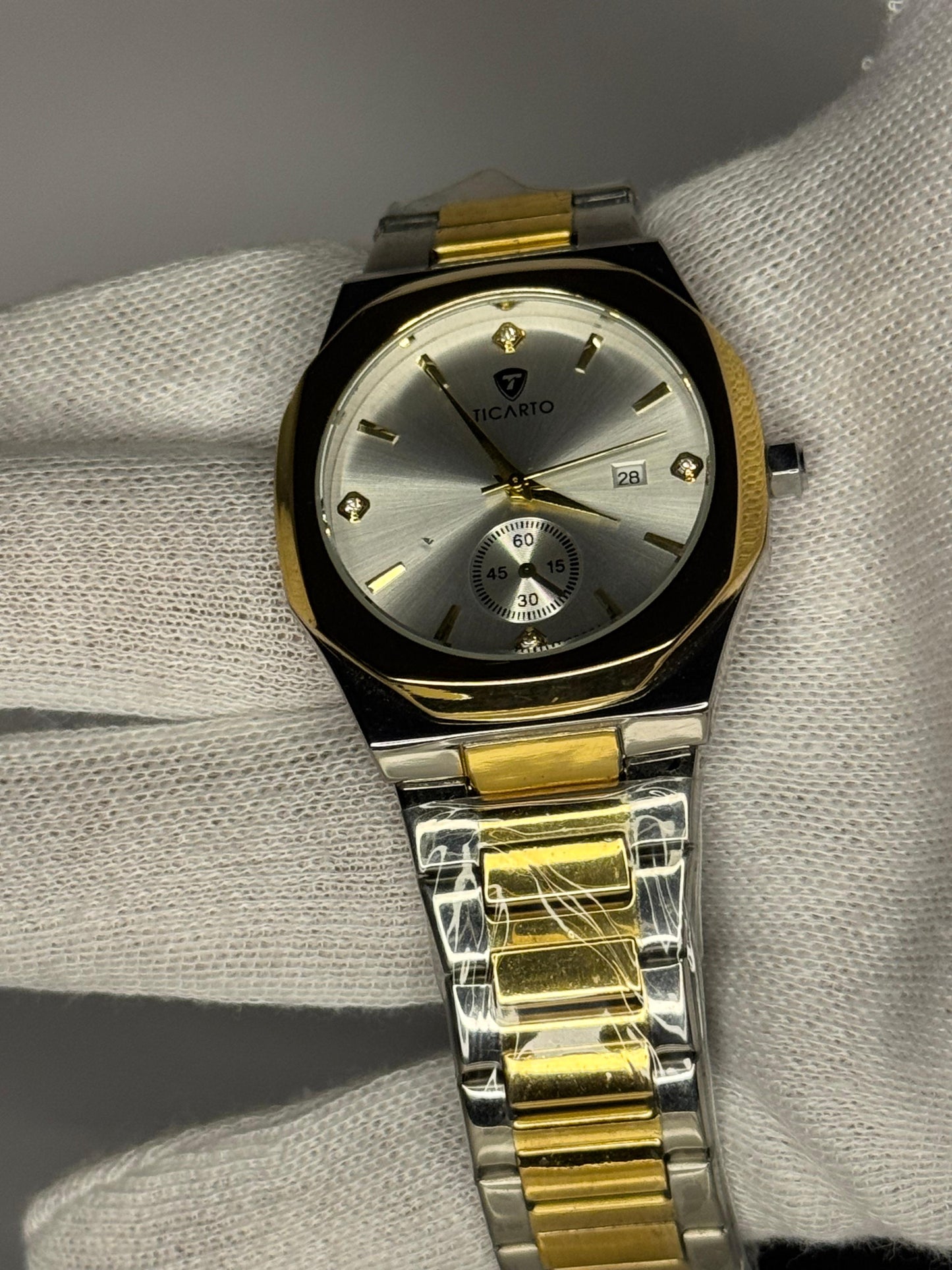 Two Tone Gold Dial Ticarto Nautilus Watch